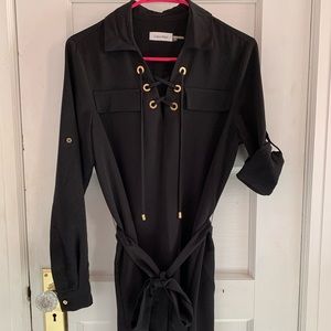 Black Calvin Klein dress.